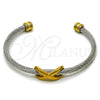 Aro Individual 07.138.0019.1 Acero Inoxidable, Diseño de Infinito, Pulido, Dos Tonos (04 MM Thickness, One size fits all)