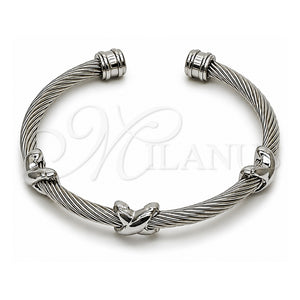 Aro Individual 07.138.0020 Acero Inoxidable, Diseño de Infinito, Pulido, Tono Plateado (04 MM Thickness, One size fits all)
