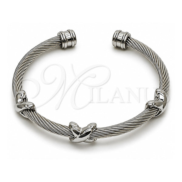 Aro Individual 07.138.0020 Acero Inoxidable, Diseño de Infinito, Pulido, Tono Plateado (04 MM Thickness, One size fits all)