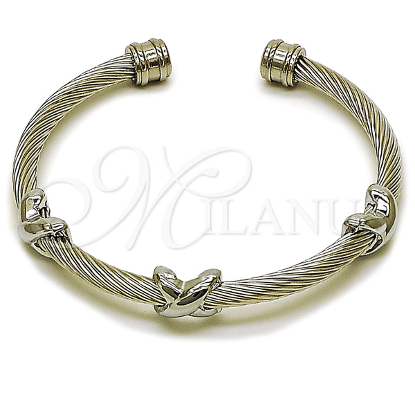 Aro Individual 07.138.0020 Acero Inoxidable, Diseño de Infinito, Pulido, Tono Plateado (04 MM Thickness, One size fits all)