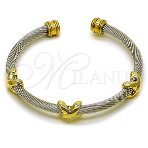 Aro Individual 07.138.0020.1 Acero Inoxidable, Diseño de Infinito, Pulido, Dos Tonos (Grosor 04 MM, Talla Unica)