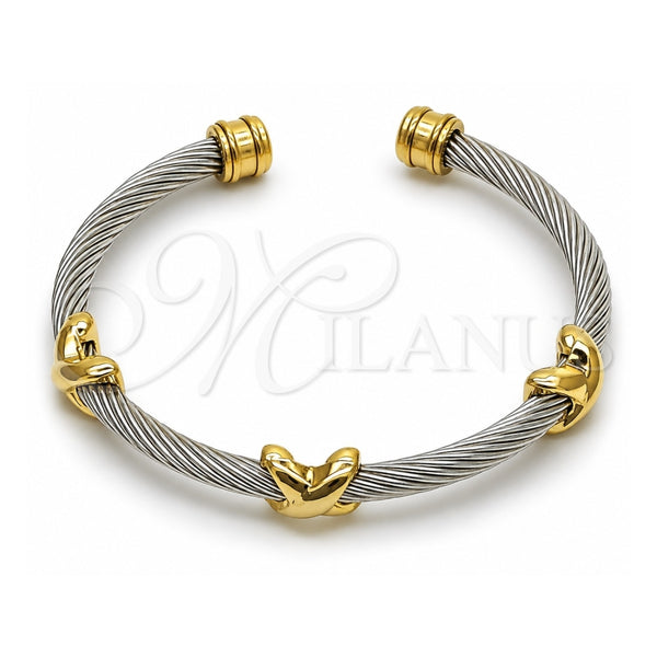 Aro Individual 07.138.0020.1 Acero Inoxidable, Diseño de Infinito, Pulido, Dos Tonos (Grosor 04 MM, Talla Unica)