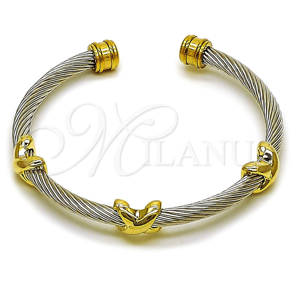 Aro Individual 07.138.0020.1 Acero Inoxidable, Diseño de Infinito, Pulido, Dos Tonos (Grosor 04 MM, Talla Unica)
