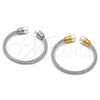 Aro Individual 07.138.0016.3 Acero Inoxidable, Diseño de Torcido y Bola, con Marfil Perla, Pulido, Dos Tonos (04 MM Thickness, One size fits all)