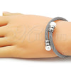 Aro Individual 07.138.0024 Acero Inoxidable, Diseño de Torcido y Bola, con Marfil Perla, Pulido, Tono Plateado (Thickness, One size fits all)