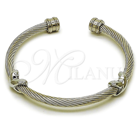 Aro Individual 07.138.0026 Acero Inoxidable, Diseño de Infinito y Torcido, Pulido, Tono Plateado (04 MM Thickness, One size fits all)
