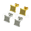 Arete Dormilona 02.342.0047.1 Rodio Laminado, con Micro Pave Blanca, Pulido, Rodinado