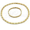 Collar y Pulsera 06.231.0035.2 Acero Inoxidable, Diseño de Besos y Abrazos, Pulido, Tono Dorado