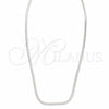 Gargantilla Basica 04.433.0009.22 Plata Rodinada, Diseño de Cubana y Miami Cubana, Pulido, Tono Plateado (Calibre 0.80, Grosor 02.8 MM, 22 Pulgadas de Largo)