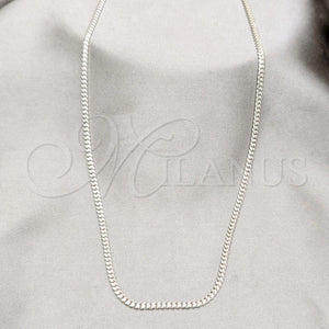 Gargantilla Basica 04.433.0009.22 Plata Rodinada, Diseño de Cubana y Miami Cubana, Pulido, Tono Plateado (Calibre 0.80, Grosor 02.8 MM, 22 Pulgadas de Largo)