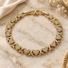 Pulsera Tennis 03.213.0431.07 Oro Laminado, Diseño de Besos y Abrazos, Mate, Tono Dorado (Grosor 06.8 MM, 8 Pulgadas de Largo)