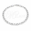 Gargantilla Basica 04.431.0005.10 Plata Rodinada, Diseño de Mariner, Diamantado, Tono Plateado (Calibre 150, Grosor 06.6 MM, 10 Pulgadas de Largo)