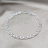 Gargantilla Basica 04.431.0005.10 Plata Rodinada, Diseño de Mariner, Diamantado, Tono Plateado (Calibre 150, Grosor 06.6 MM, 10 Pulgadas de Largo)