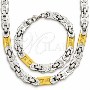 Collar y Pulsera 06.116.0083.22 Acero Inoxidable, Pulido, Tono Dorado