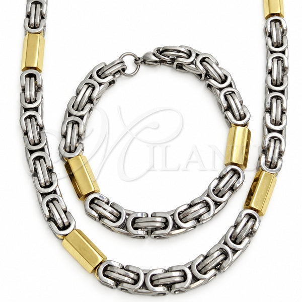 Collar y Pulsera 06.116.0075 Acero Inoxidable, Pulido, Tono Dorado