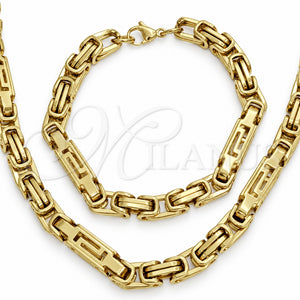 Collar y Pulsera 06.116.0069 Acero Inoxidable, Pulido, Tono Dorado