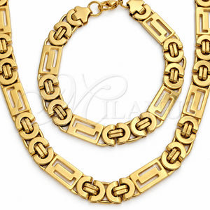Collar y Pulsera 06.116.0070 Acero Inoxidable, Pulido, Tono Dorado