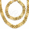 Collar y Pulsera 06.116.0070 Acero Inoxidable, Pulido, Tono Dorado
