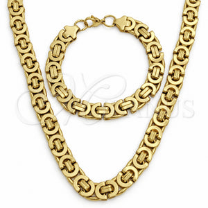 Collar y Pulsera 06.116.0072 Acero Inoxidable, Pulido, Tono Dorado