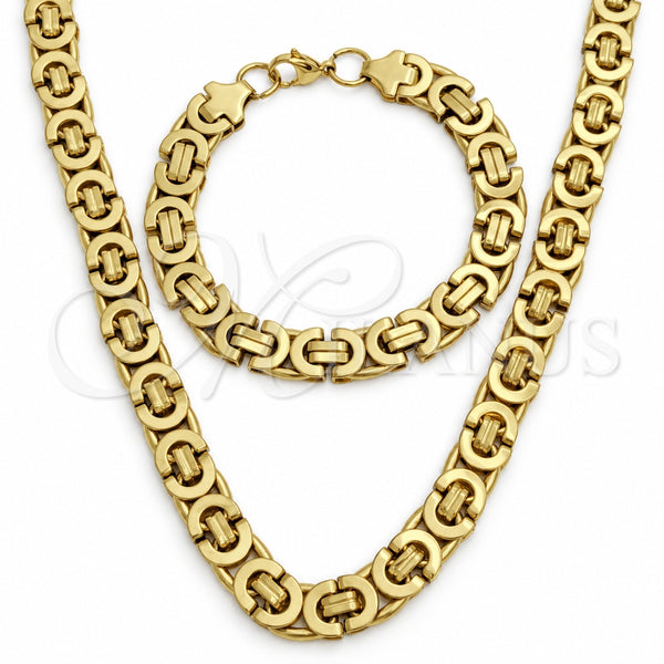 Collar y Pulsera 06.116.0072 Acero Inoxidable, Pulido, Tono Dorado