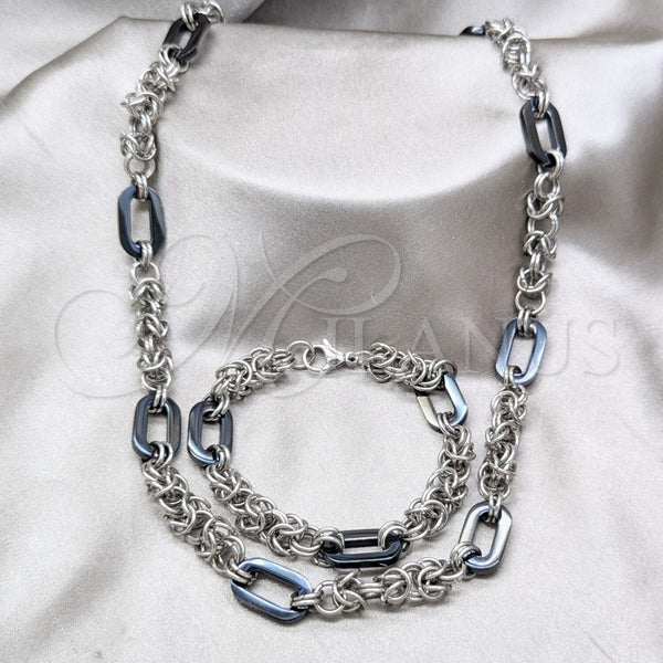 Collar y Pulsera 06.116.0092.22 Acero Inoxidable, Pulido, Tono Plateado