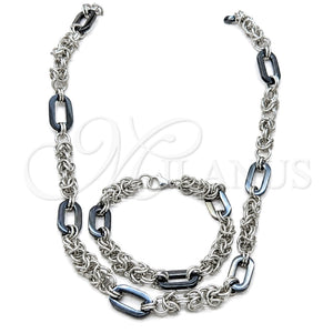 Collar y Pulsera 06.116.0092.22 Acero Inoxidable, Pulido, Tono Plateado