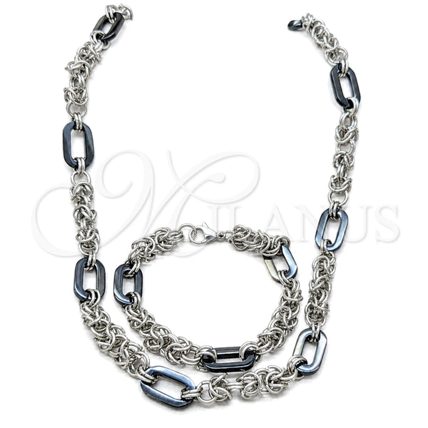 Collar y Pulsera 06.116.0092.22 Acero Inoxidable, Pulido, Tono Plateado