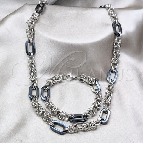 Collar y Pulsera 06.116.0092.22 Acero Inoxidable, Pulido, Tono Plateado