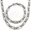 Collar y Pulsera 06.116.0018.22 Acero Inoxidable, Pulido, Tono Plateado