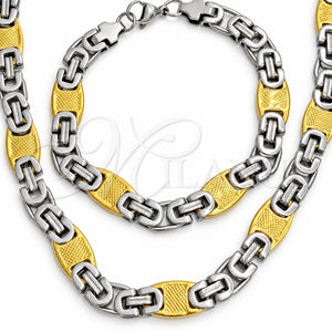 Collar y Pulsera 06.116.0094.22 Acero Inoxidable, Pulido, Tono Dorado