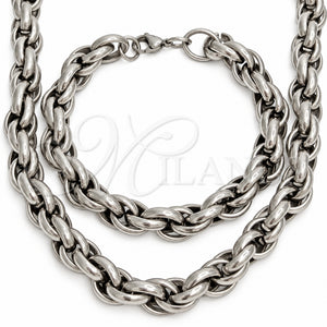 Collar y Pulsera 06.116.0085.22 Acero Inoxidable, Pulido, Tono Plateado