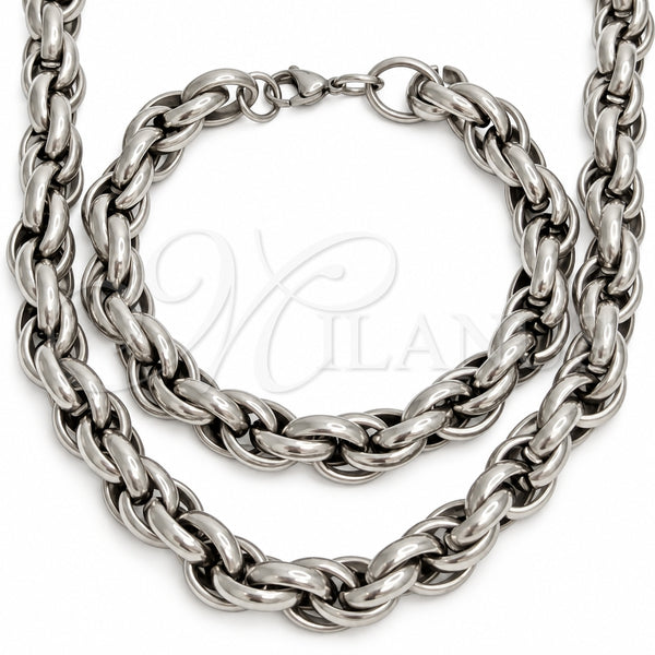 Collar y Pulsera 06.116.0085.22 Acero Inoxidable, Pulido, Tono Plateado