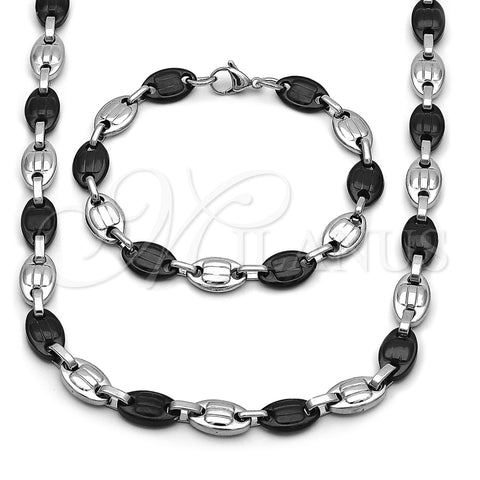 Collar y Pulsera 06.116.0021.3.22 Acero Inoxidable, Diseño de Puff Mariner, Pulido, Dos Tonos
