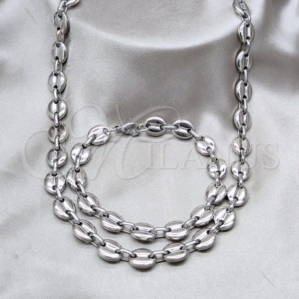 Collar y Pulsera 06.116.0087.22 Acero Inoxidable, Pulido, Tono Plateado