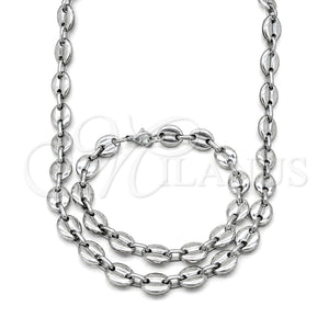 Collar y Pulsera 06.116.0087.22 Acero Inoxidable, Pulido, Tono Plateado