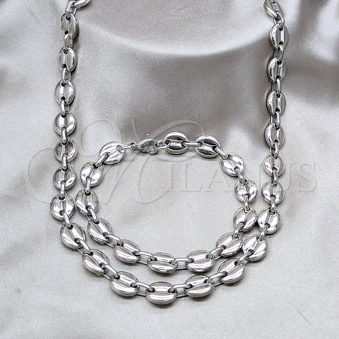 Collar y Pulsera 06.116.0087.22 Acero Inoxidable, Pulido, Tono Plateado