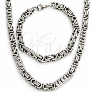 Collar y Pulsera 06.116.0024.22 Acero Inoxidable, Pulido, Tono Plateado