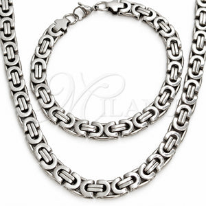 Collar y Pulsera 06.116.0089.22 Acero Inoxidable, Pulido, Tono Plateado