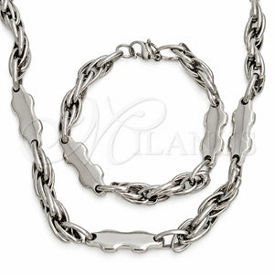 Collar y Pulsera 06.116.0086.22 Acero Inoxidable, Pulido, Tono Plateado