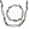 Collar y Pulsera 06.116.0086.22 Acero Inoxidable, Pulido, Tono Plateado