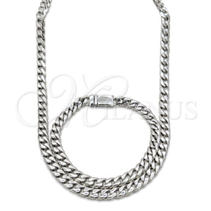 Collar y Pulsera 06.63.0312.30 Acero Inoxidable, Pulido, Tono Plateado