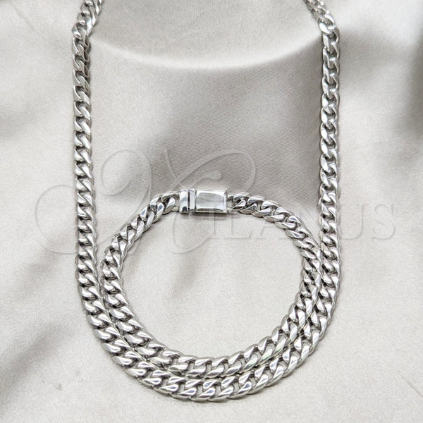 Collar y Pulsera 06.63.0312.30 Acero Inoxidable, Pulido, Tono Plateado