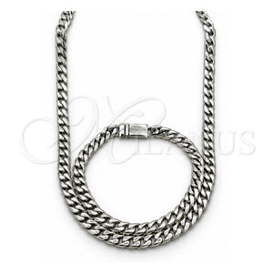 Collar y Pulsera 06.63.0312.30 Acero Inoxidable, Pulido, Tono Plateado