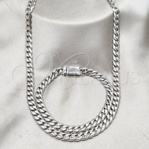 Collar y Pulsera 06.63.0312.30 Acero Inoxidable, Pulido, Tono Plateado