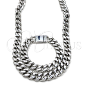 Collar y Pulsera 06.63.0310.1.30 Acero Inoxidable, Pulido, Tono Plateado