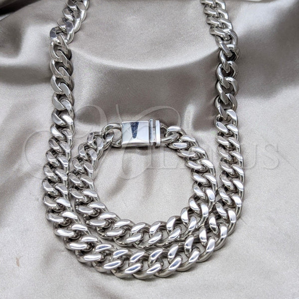 Collar y Pulsera 06.63.0310.1.30 Acero Inoxidable, Pulido, Tono Plateado