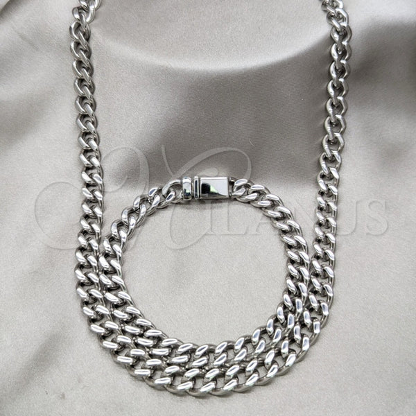 Collar y Pulsera 06.63.0311.30 Acero Inoxidable, Pulido, Tono Plateado