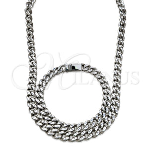 Collar y Pulsera 06.63.0311.30 Acero Inoxidable, Pulido, Tono Plateado