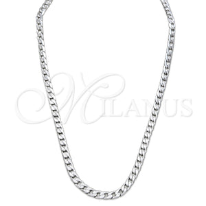 Collar y Pulsera 06.116.0028.1.22 Acero Inoxidable, Diseño de Cubana Pave, Diamantado, Tono Plateado