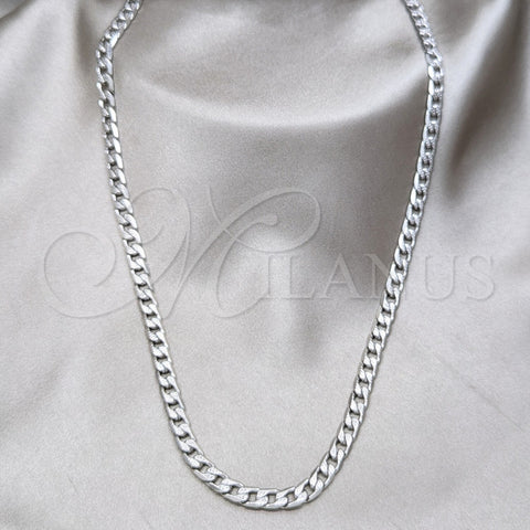 Collar y Pulsera 06.116.0028.1.22 Acero Inoxidable, Diseño de Cubana Pave, Diamantado, Tono Plateado